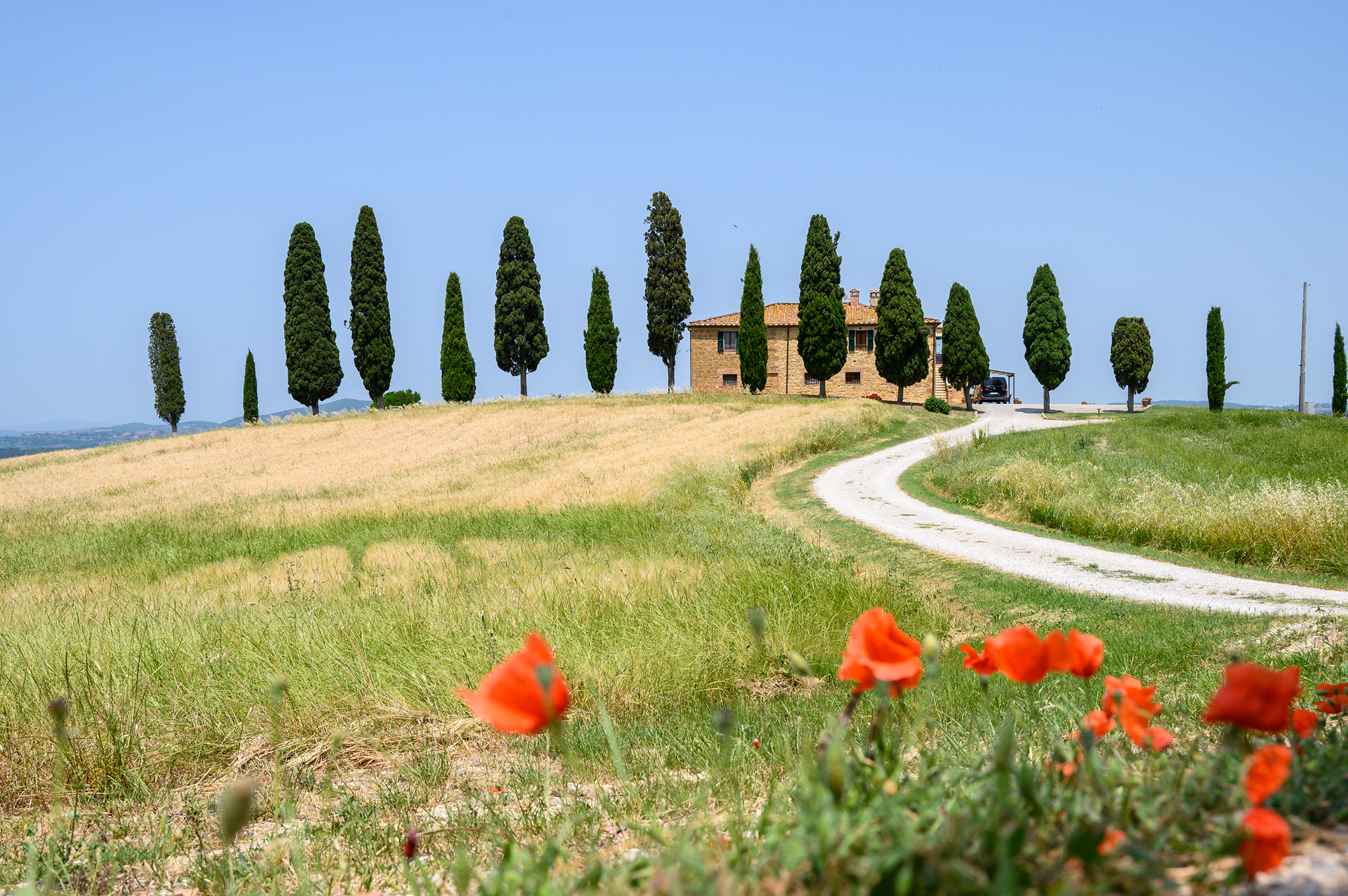 Bauernhof, Pienza, im Frühling